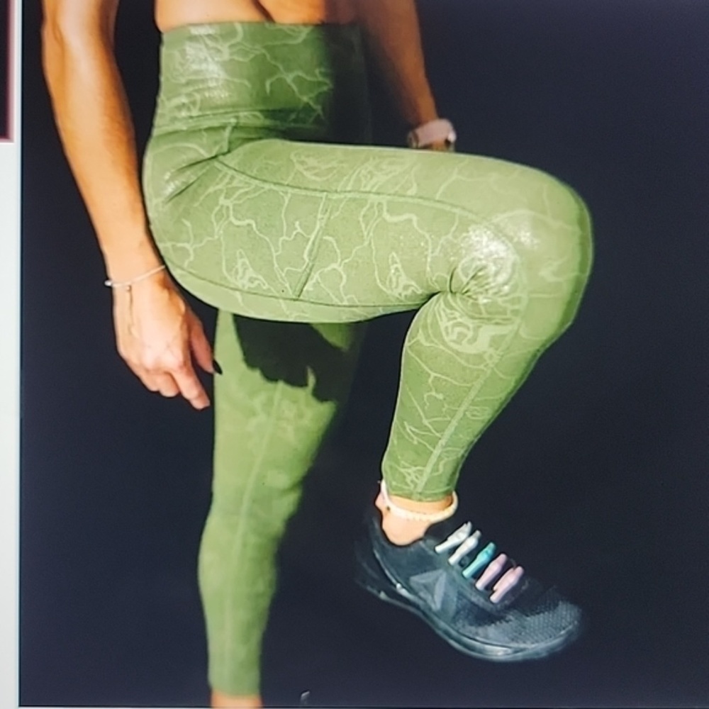 Zyia Olive Maze Light N Tight High Rise 7/8 With Pockets 6-8